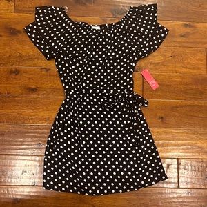 Off the shoulder poka dot dress size medium new with tags